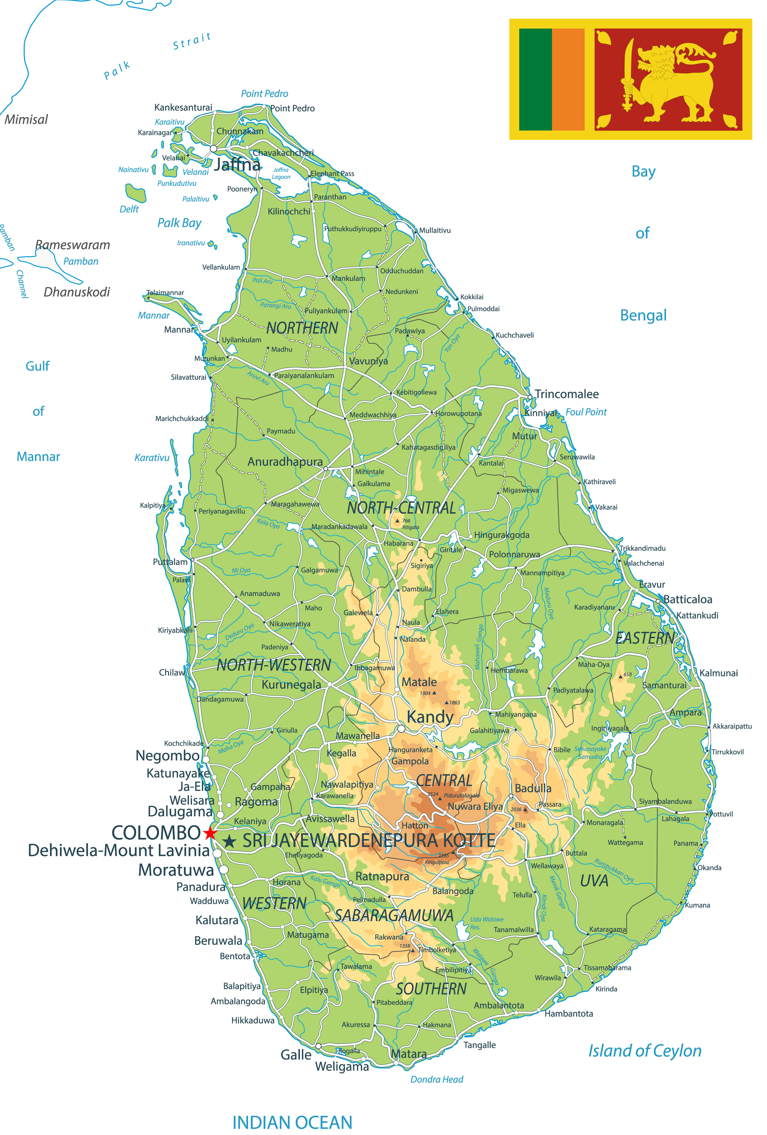 map of Sri Lanka